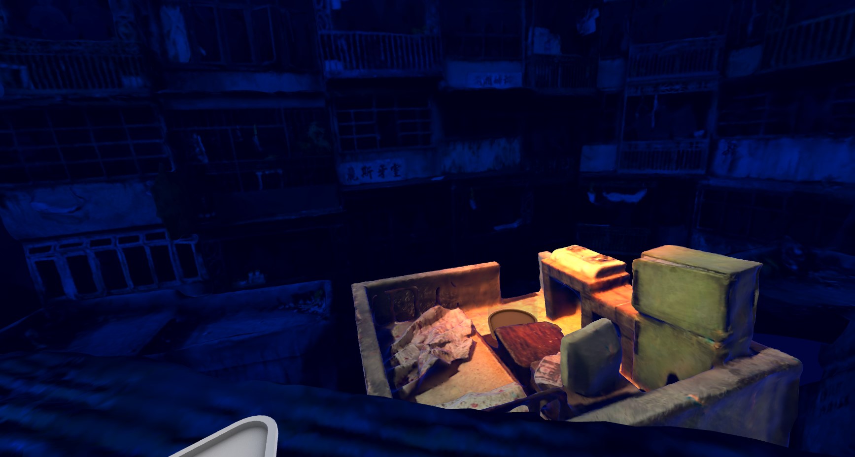 Walled city at night